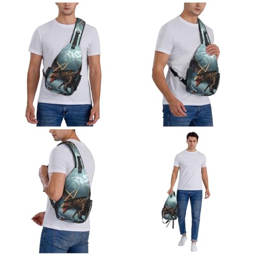 Flying Dragon Cross Chest Bag negro para hombres y mujeres miniatura 7
