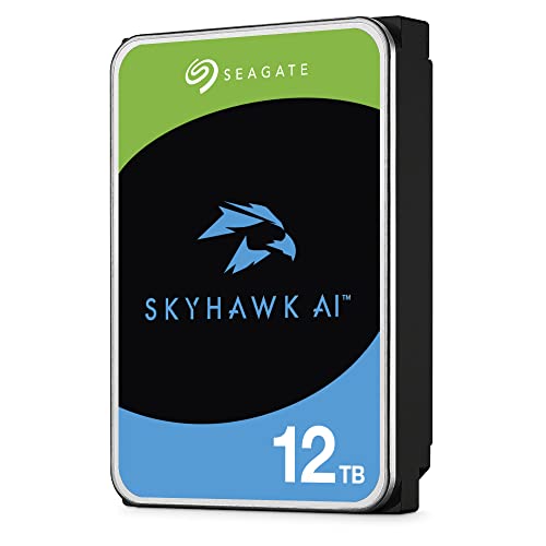 Seagate SkyHawk AI, 12 TB, Surveillance Internal Hard Drive HDD – 3.5 Inch SATA 6 Gb/s 256 MB Cache for DVR NVR Security Camera System, and Three-year Rescue...