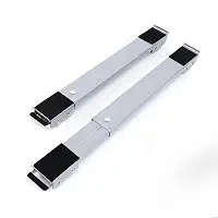 TechTrends Suporte Móvel Com Rodinhas Reforçado Base Ajustável Para Geladeira, Máquina De Lavar, Fogão e Móveis Resistente Até 200kg Com Trava De Segurança e Freios (Cinza, Ajustavel)