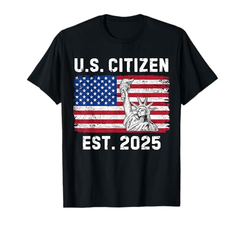 US Citizen Est 2025 Fière nouvelle citoyenneté américaine vintage T-Shirt
