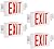 Gruenlich LED Combo Exit Sign, Emergency Light with 2 Adjustable Heads and Double Face, Back Up Batteries- US Standard Red Letter EXIT, UL 924 Qualified, 120-277 Voltage, 4-Pack