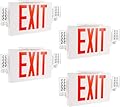 Gruenlich LED Combo Exit Sign, Emergency Light with 2 Adjustable Heads and Double Face, Back Up Batteries- US Standard Red Letter EXIT, UL 924 Qualified, 120-277 Voltage, 4-Pack