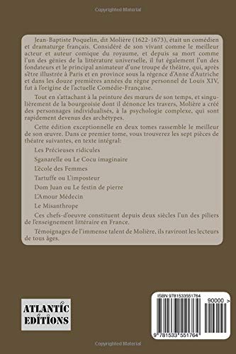 Moliere: la collection complete de ses plus belles oeuvres: TOME 1: Les Precieuses ridicules, Sganarelle, L'ecole des Femmes, Tartuffe, Dom Juan, L'Amour Medecin, Le Misanthrope (French Edition) - Image 2