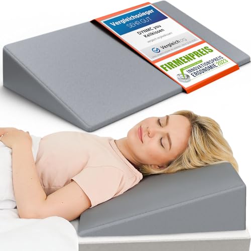DYNMC you Almohada cuña, 90cm, Oeko-Tex - Respaldo Cama Duro con Funda Suave - Cojin Lectura y cuña antireflujo Adulto Grises