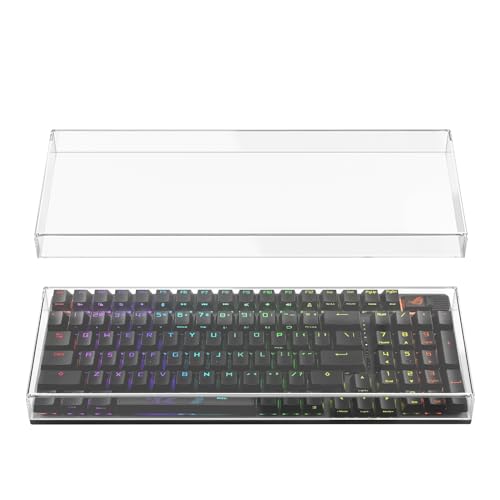 Geekria Keyboard Dust Cover, Clear Acrylic Keypads Cover for 100 Keys Computer Mechanical Keyboard, Compatible with ASUS ROG Strix Scope II 96, Glorious GMMK 2 96, Aula F99