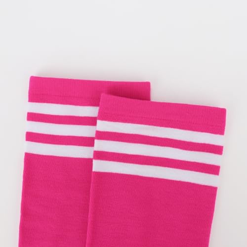 Image of DRESHOW Plus Size Thigh High Socks Striped Over Knee Long Boot Stockings Knee High Tube Socks Leg Warmers for Women