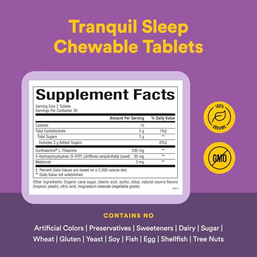 Natural Factors Stress-Relax Tranquil Sleep Chewable, Supports The Full Sleep Cycle, 120 Tablets - Image 5