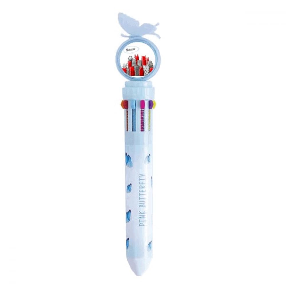 Stylo à bille rétractable multicolore chat mignon fournitures scolaires cat - 4