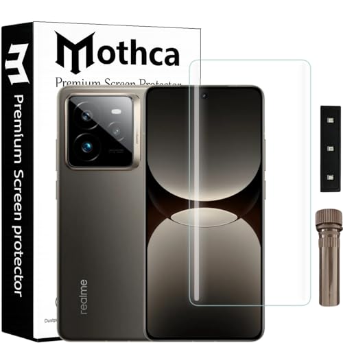 Image of Mothca Curved UV Tempered Glass Screen Protector for Realme GT 7 Pro | Transparent | Pack of 1 | Full Screen Coverage with UV Installation Kit
