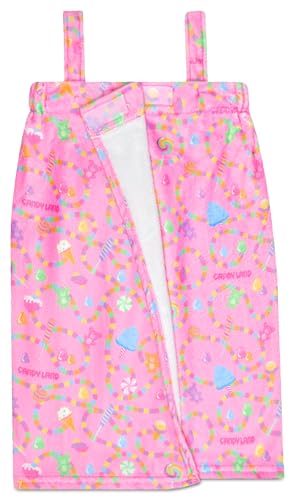 iscream Candy Land Big Girls' Silky Soft Plush Spa Wrap - Sugar Trail, X-Small/Small (4-8)3
