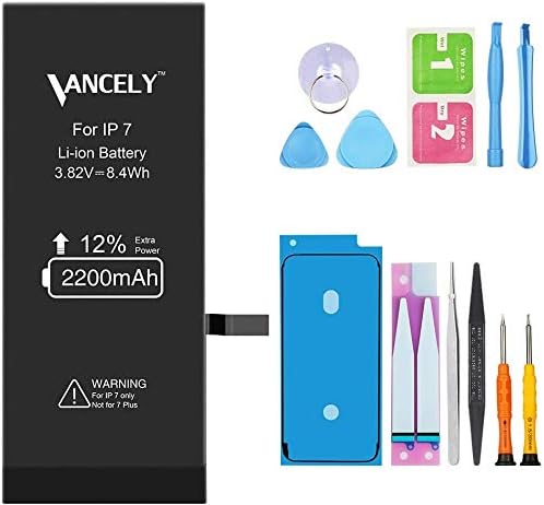 Battery for iPhone 7(Upgraded),2200mAh Replacement Battery with High Capacity for iPhone 7 with Full Remove Tool Kit (Only for 7) - 12 Months Warranty