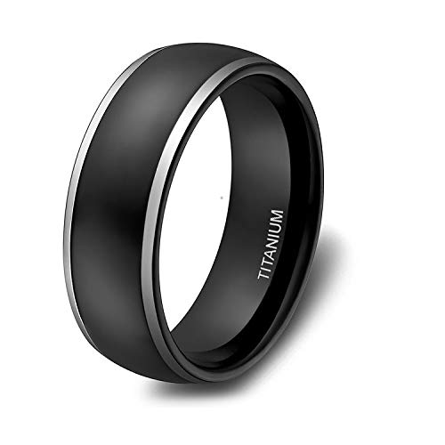 SOMEN TUNGSTEN 8mm Mens Black Titanium Rings Engagement Wedding Band Matte Comfort Fit Size 10
