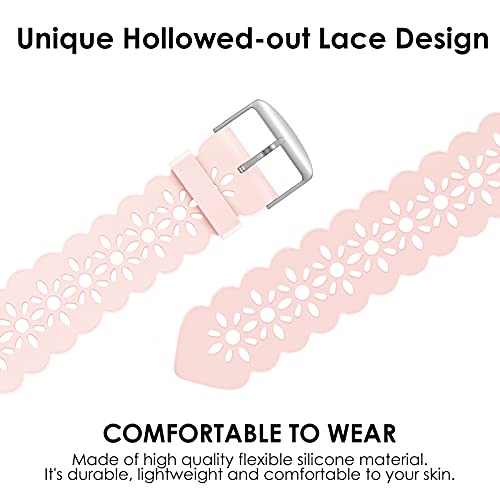 Image of Lace Silicone Bands Compatible with Apple Watch Bands for Women