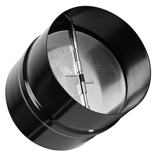 4 Inch Draft Blocker Backdraft Damper Duct Draft Stopper One-Way Airflow Ducting Insert Backflow Preventer Inline Fan Vent Deflector - Black