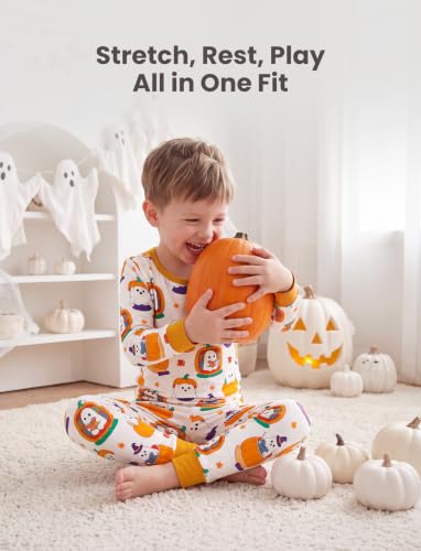 Image of PATPAT Bamboo Viscose Pajama Sets for Toddler Boys & Girls Baby Kids, Ultra-soft Snug fit Pjs Sleepers for Birthday Holiday