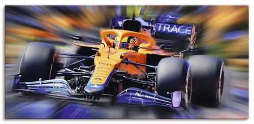 ARTLAND Wanddeko Leinwand Bilder Wandbild 60x30 cm Formel 1 McLaren Oscar Piastri Lando Norris Rennfahrer Auto Motorsport U5QL