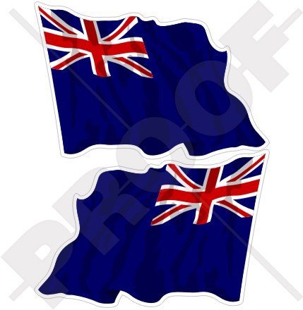 British Blue Ensign Waving State Flag Britain UK 3" (75mm) Vinyl Bumper Stickers, Decals x2