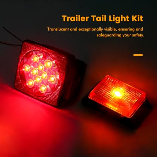 image for MAXXHAUL 70205 Trailer Light Kit - 12V All LED, Left and Right Waterpr