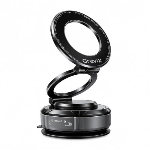 GraviX Magnetic Car Phone Holder for MagSafe, Powerful Magnet, Strong Suction, Anti-Vibration ARM, 360° Adjustable Dashboard & Windshield Car Mount