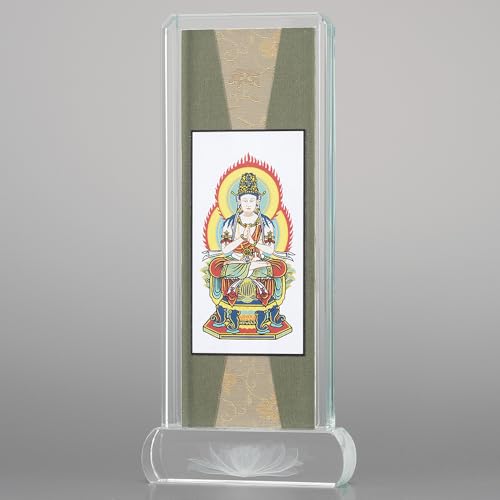 仏壇屋 滝田商店 クリスタル掛軸 大日如来 (真言宗) 大 高さ27.5cm×巾11cm 仏壇用 ご本尊 掛け軸 証明書付
