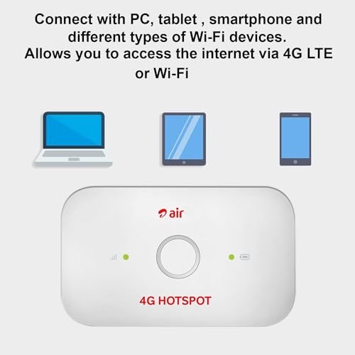 Image of 4G /5G Wi-Fi Hotspot Device Portable Data Card Dongle Compatible with Airtel 4G SIM Network 2100mAh Long Battery Life High-Speed Internet Sharing