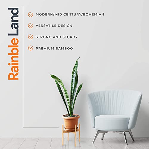 Elegance Aura Indoor Metal Plant Stand – Modern Decorative Plant Holder for Living Room, Balcony, Office and Home Décor Indoor (Bamboo)