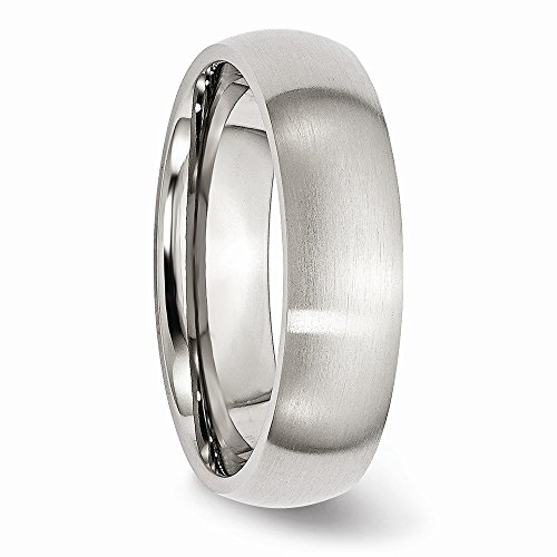 Solid Stainless Steel 6mm Matte Brushed Finish Plain Classic Wedding Band Ring Comfort-Fit4