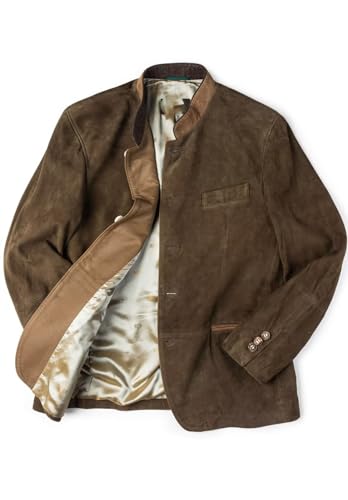 Men's Classic Suede Blazer 5-Button Business Casual Faux Leather Sports Jacket3