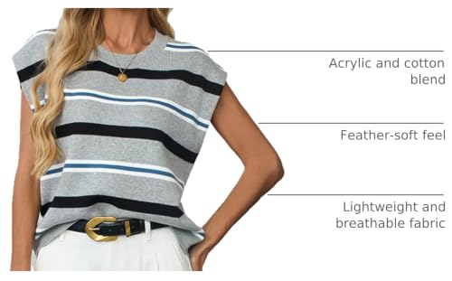 Image of GREAIDEA Womens Sleeveless Sweater Vest Crewneck Cap Sleeve Knit Tops Trendy 2026 Summer Spring Business Casual Shirts