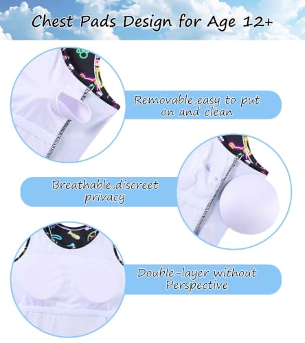 Image of Belovecol Girls Swimsuits 2Pcs Tankini Bathing Suit 4-16Y Bra Pads for 12Y+