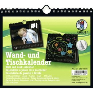 10 x Wand- und Tischkalender 14x16,5cm schwarz
