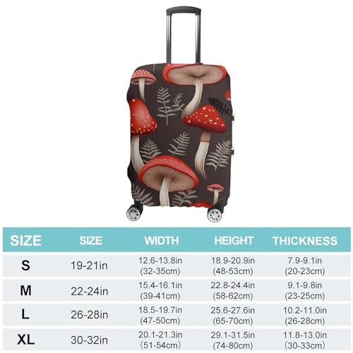 Red Mushrooms Luggage Covers Tsa Approved Suitcase Cover Elastic Washable Luggage Sleeve Carry on Cover Protector Anti-Scratch Suitcase Protector Fits 19-30 Inch Case(XL)2