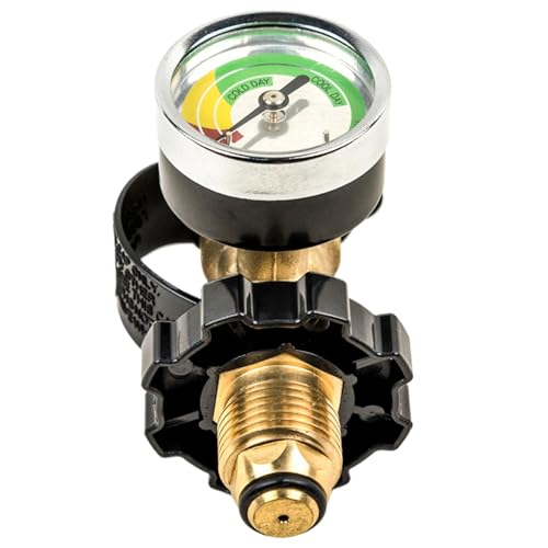 Adattatore per Bombola del Gas POL con Manometro | Indicatore del Livello per Bombola di Propano,Accessori per Cucina all'Aperto da Campeggio Griglia BBQ e Riscaldatore