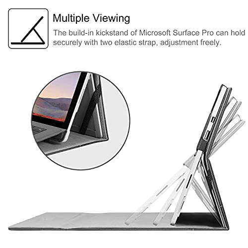 Fintie Case For 12.3 Inch Microsoft Surface Pro 7 Plus, Surface Pro 7, Surface Pro 6, Pro 5, Pro 4, Pro 3 - Portfolio Business Cover With Pocket, Compatible With Type Cover Keyboard (Black) #TOP2