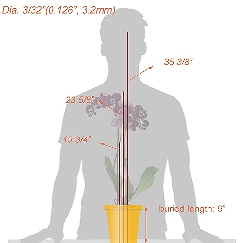 EESC2Y 10-PCs 15-3/4" Plastic Coated Orchid Stakes for Plants Support, Bendable Orchid Support Stakes - Green