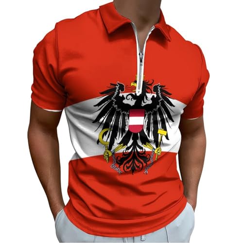 Tee shirt homme manches courtes style polo sport outdoor à motif aigle blason
