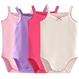 Blueleyu Baby Girls Spaghetti Strap Bodysuit SleevelessTank Top Cotton Baby One-Pieces Pack of Baby Summer Clothes (12-18 Months)