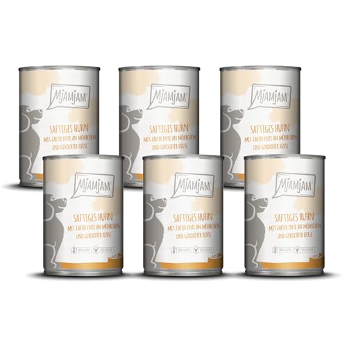 MjAMjAM Wet Dog Food - Chicken with Duck, Carrots and Millet, Grain-Free, Pack of 6 (6 x 400 g)