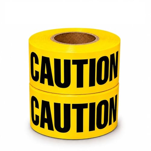 Image of ATERET Caution No Parking Tape 2 Pack 3 inch x 1000 feet, Hazard Safety Tape, Construction Tape for Danger /Hazardous Area, Ideal Use for Halloween Decorations, Party, Work-Site