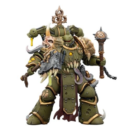 Image of JOYTOY Warhammer 40k 1:18 Death Guard Plague Marine with Bubotic Axe and Plague Knife Model Birthday Gifts JT03608