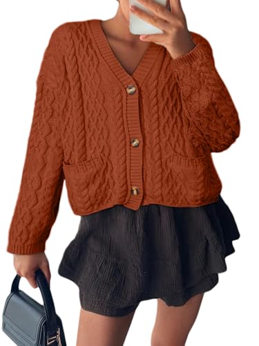 Simplee Womens Chunky Crochet Cardigan Long Sleeve...