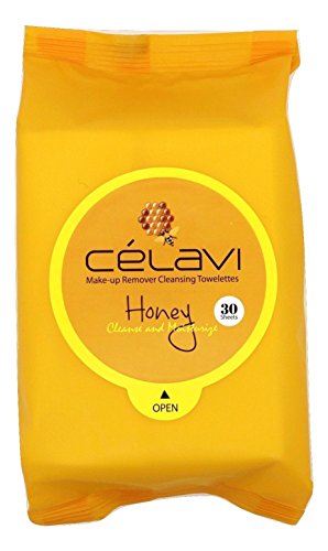 Celavi Makeup Remover Cleansing Wipes Removing Towelettes 2 Packs - 60 Sheets (Honey)