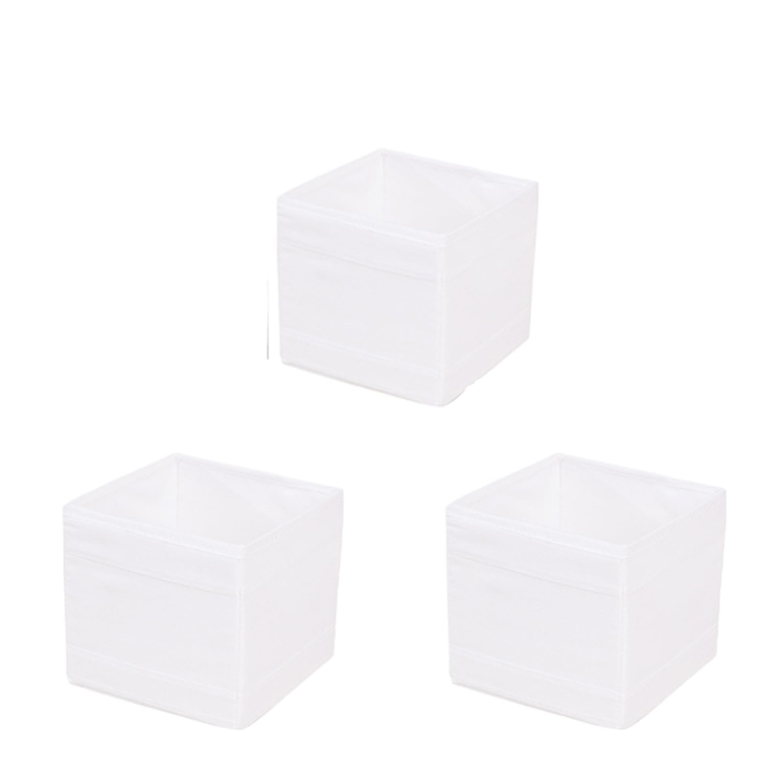 GYTTDERFL Sock Organiser 3/6PCS Clothes Organizer Box Closet Compartment Drawers Foldable Underwear Socks Wardrobe Storage Containers(White S)