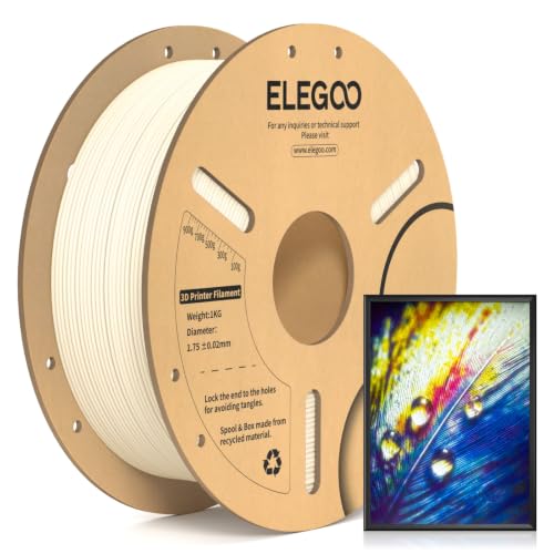 Image of ELEGOO PLA Filament 1.75mm Rilievo White 1KG, CMYK Lithophane 3D Printer Filament with High Dimensional Accuracy, 1kg Spool(2.2lbs) for Most FDM 3D Printers