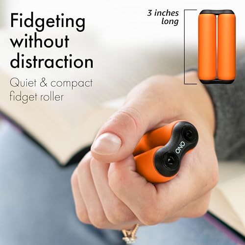 Image of ONO Roller - Handheld Fidget Toy for Adults | Help Relieve Stress, Anxiety, Tension | Promotes Focus, Clarity | Compact, Portable Design (Orange, Junior Size - ABS Plastic)