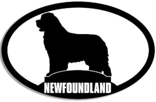 Magnet Oval Newfoundland Silhouette Magnetic Sticker (Dog Breed Decal)