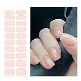 Oauee Semi Cured Gel Nail Strips | 20 Gel Nail Stickers | For Uv/Led Manicure Lamps | Salon Quality, Easy Application And Removal(Flesh Color)