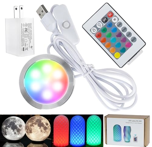 3DZWMAN RGB LED Lamp Kit 001 for Bambu lab A1 mini/A1 MH001 Power Outage Color Storage IR Remote Control 5V USB Puck Light Set DIY Hardware Spare Parts for Makerwold 3D Printed Lamp Projects