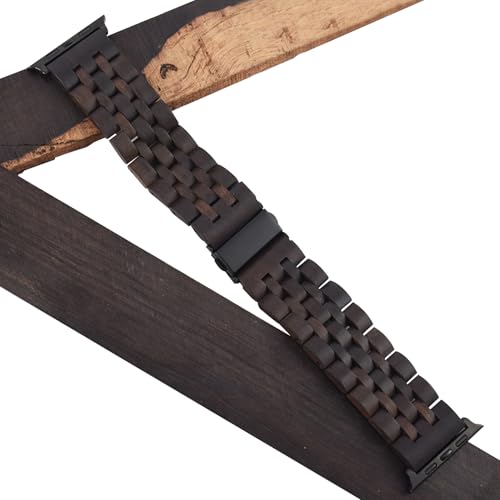 EdwardKwok Natural Ebony Wood Apple Watch Band 42–49mm — view 3