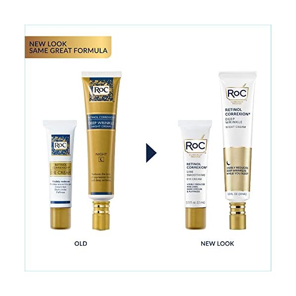 Roc-Retinol-Value-Set-Duo-Deep-Wrinkle-Night-Face-Cream-and-Retinol-Correxion-Eye-Cream-Packaging-May-Vary RoC Retinol Correxion Value Set Duo, Deep Wrinkle Anti-Aging Night Face Cream + Daily Under Eye Cream for Dark Circles & Puffiness, Moisturizer, Christmas Gifts & Stocking Stuffers for Women and Men